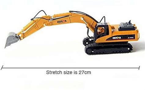 JIGU ENTERPRISE 15 Channel RC Excavator Metal Toy with Battery Remote ...