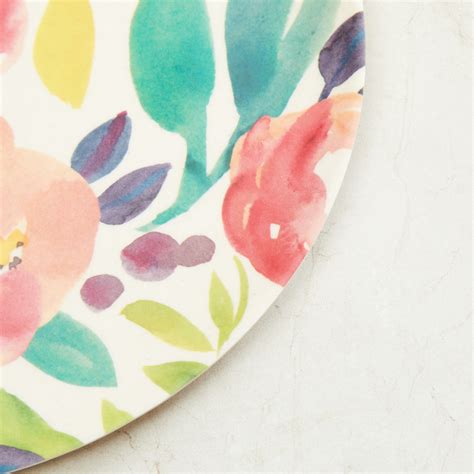 Buy Nature Refreshed Floral Plates - Bamboo fibre - Dinner Plate - 25.3 ...