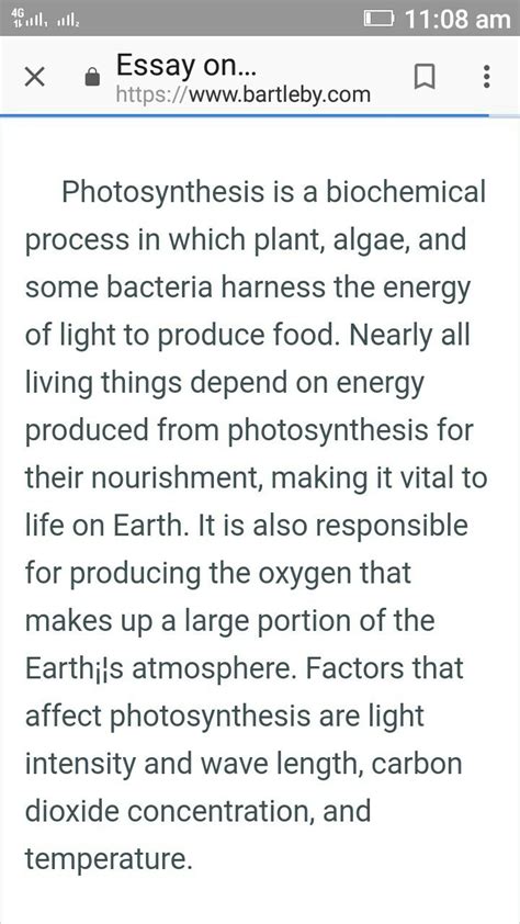 Essay on photosynthesis for 500 words - Brainly.in