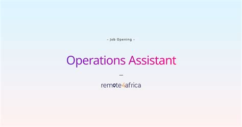 Image result for Operations Assistant Remote Jobs