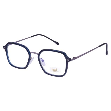 Black & Blue Hexagon Rimmed Eyeglasses - L1599 – LEO Eyewear