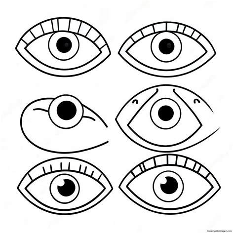 Cute Cartoon Eyes Coloring Page (3511-2798)
