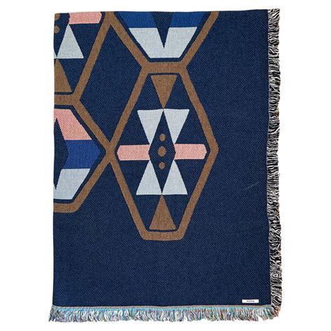 Petite Loom Woven Throw Blanket, Twilight Navy Geo, 40 x 54 For Sale at ...