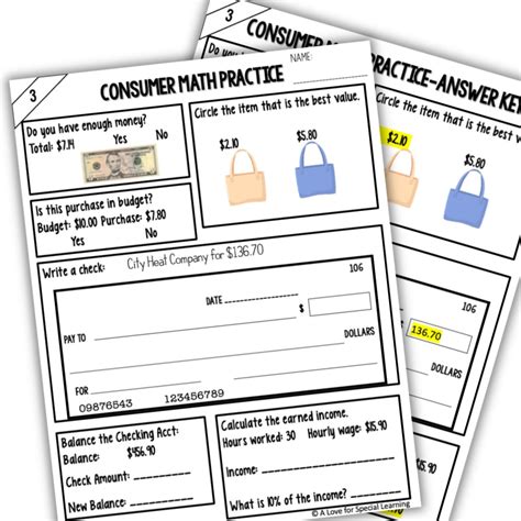 6th Grade consumer math worksheets: Budgeting, Saving, and Spending ...
