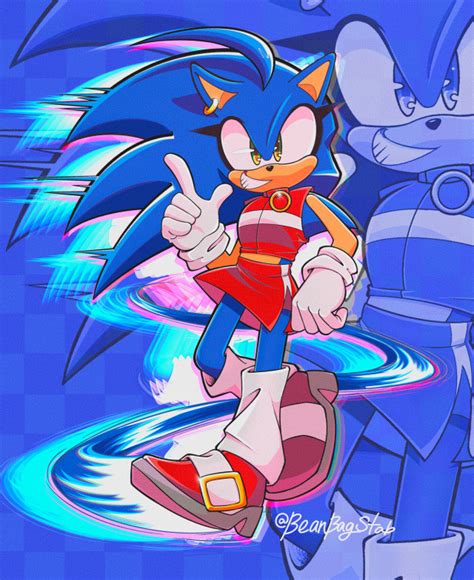 Fem!Sonic💙💙💙💙💙 The main inspiration for her outfit are race car driver ...