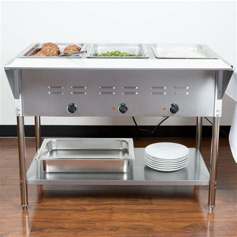 ServIt EST-3WE Three Pan Open Well Electric Steam Table with Undershelf ...