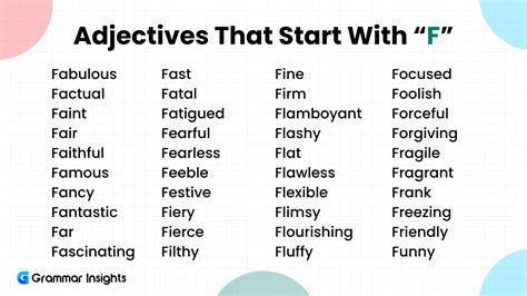 280 Adjectives That Start With F