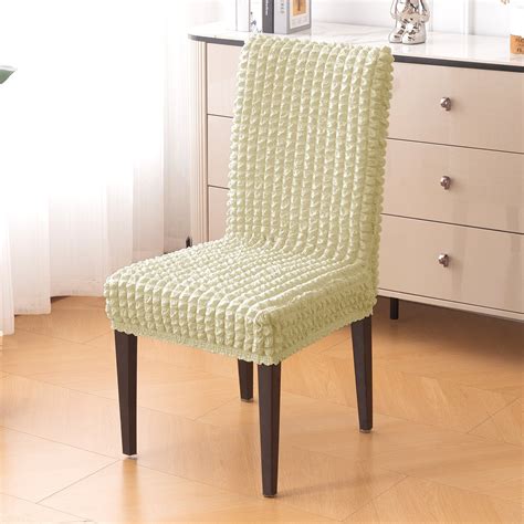 Buy Beige Aria Nova Bubble Stretch Chair Cover – HOKIPO | Har Ghar ka ...