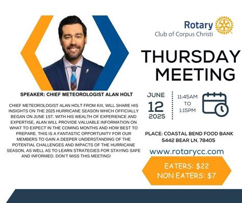 Rotary Meeting: Speaker Chief Meteorologist Alan Holt, Coastal Bend ...