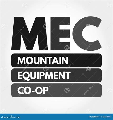 MEC - Mountain Equipment Co-Op Acronym Stock Illustration ...