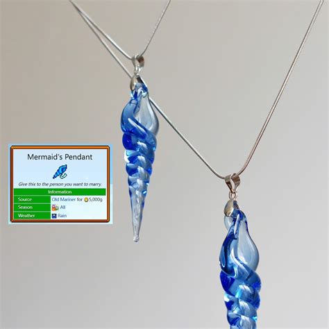 Stardew Valley Mermaid Pendant-inspired Blue Seaside Necklace ...