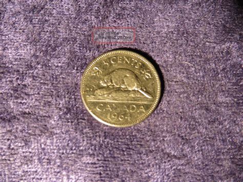 Canada 1964 Elizabeth Beaver 5 Cents Canadian Nickel Coin - Flip
