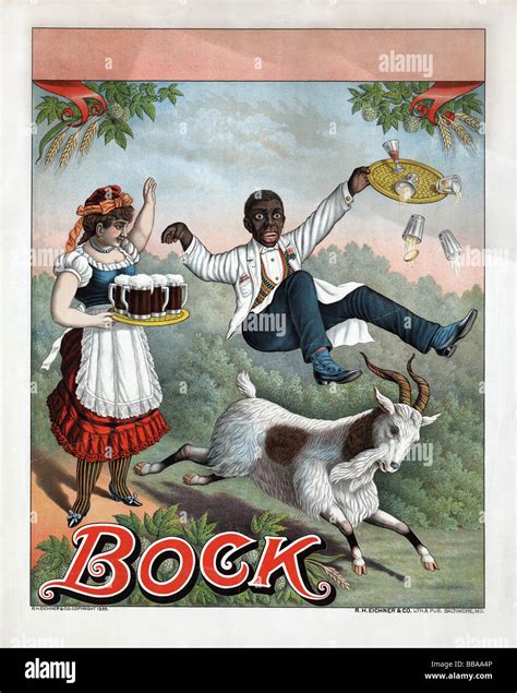 Late nineteenth century (circa 1889) lithograph poster advertising Bock ...