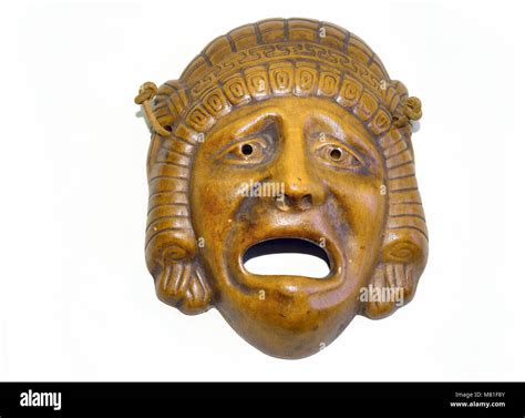 modern copy of an ancient Greek tragedy drama mask Stock Photo - Alamy