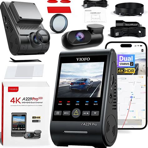 Wideorejestrator samochodowy Viofo A229 Pro-G GPS 4K/2K WiFi BT+kamera tył 6972147073299 za 1227 ...