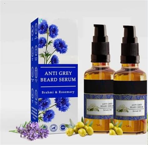 Natural Grey Beard Serum (30 ml) - Restore Black Color of Grey White ...