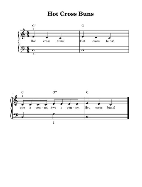 Hot Cross Buns – Easy Piano Sheet Music - Etsy