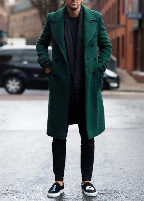 Men Green Overcoat Dark Green Long Wool Jacket Emerald - Etsy