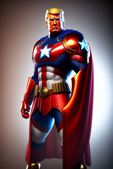 Lexica - Donald trump as captain america 3ds max hyper realistic cell ...