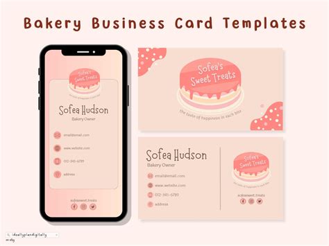 Business Cards for Bakery 的图像结果