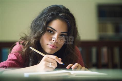 正在学习的外国女生高清图片下载-正版图片600337767-摄图网