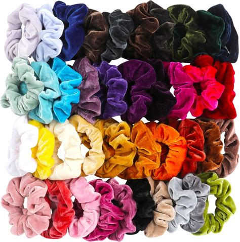 Amazon.com : 40 Pcs Hair Scrunchies Velvet Elastic Hair Bands Scrunchy ...