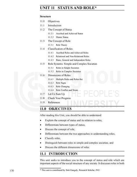 Unit11 - IGNOU Materials Sociology - Basic Concepts UNIT 11 STATUS AND ...