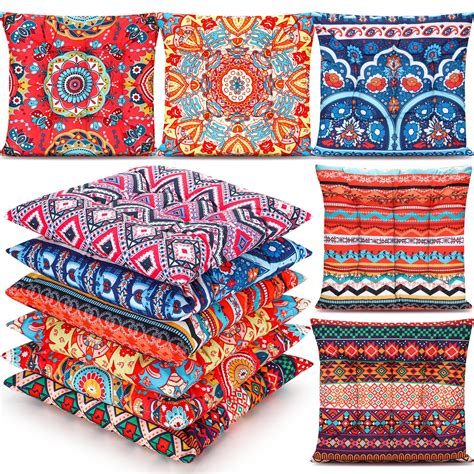 Amazon.com: Menkxi 6 Pcs Bohemian Floor Pillows Seating 15 Inch Boho ...