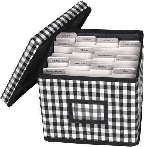Amazon.com: Kalolo Malosi Greeting Card Organizer Box with Dividers ...