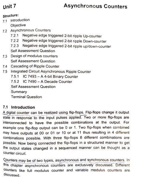 Digital System - Asynchronous Counters - Unit 7 Asynchronous Counters ...