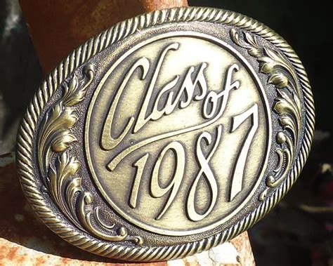 Vintage Solid Brass Class of 1987 Belt Buckle | Etsy | Belt buckles ...