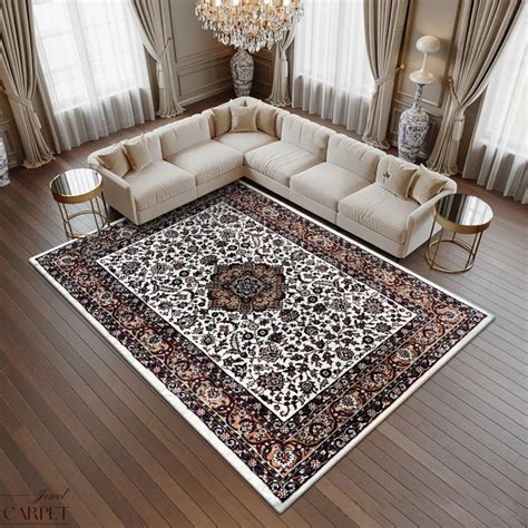 White Persian Wool Traditional Heavy Anti Skid Carpet – Jewel Carpet