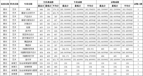 贵州省2020年艺术类梯度志愿本科院校录取分数线（8月13日，14日）_贵州高考分数线_一品高考网