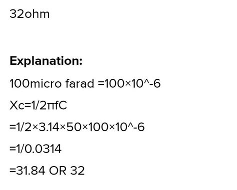 100 microfarad capacitor 12V source and series having frequency 50 Hz ...