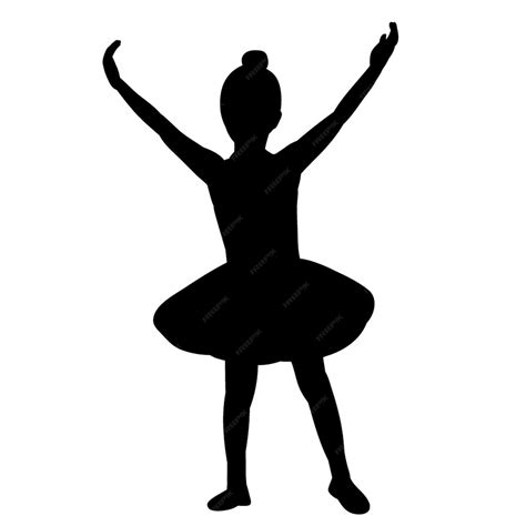 Premium Vector | Vector isolated silhouette of a little girl ballerina ballet