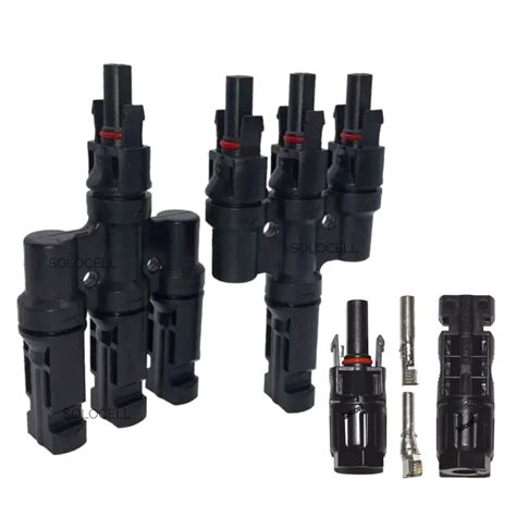 SOLOCELL 3 in 1 T3 MC4 Wire Connector for Solar Panels, (1+1 Pair ...