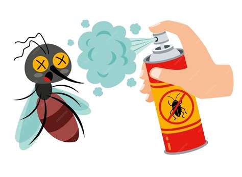 Premium Vector | Bug repellent spray can spaying on mosquito