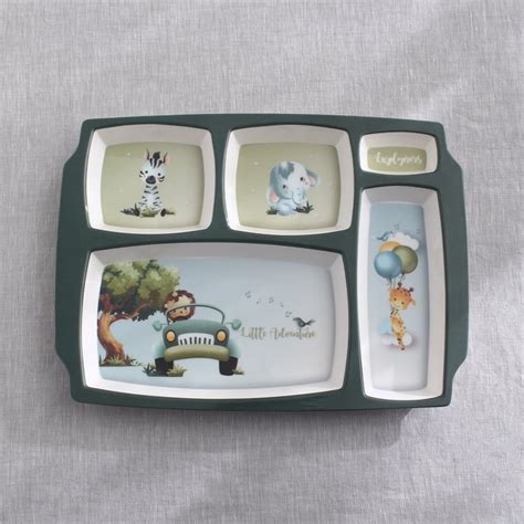 Buy Slate Kids Safari Melamine Partitioned Plate - 24.5x21.5cm from ...