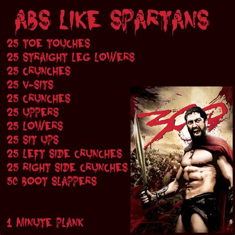300- Get the Spartan Six-pack | 300 workout, Abs workout, Spartan workout