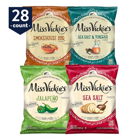 Miss Vickies Assorted Kettle Cooked Potato Chips, Individual Bags ...