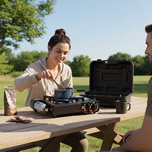 EYUVAA LABEL Portable Gas Stove for Travel with Carrying Case| Dual ...