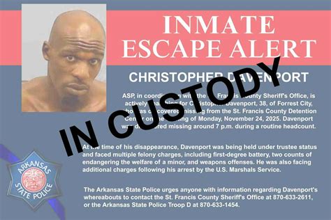 Escapee from St. Francis County jail back in custody | Wynne Progress