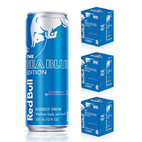 Amazon.com : Red Bull Sea Blue Edition Energy Drink, Juneberry, with ...