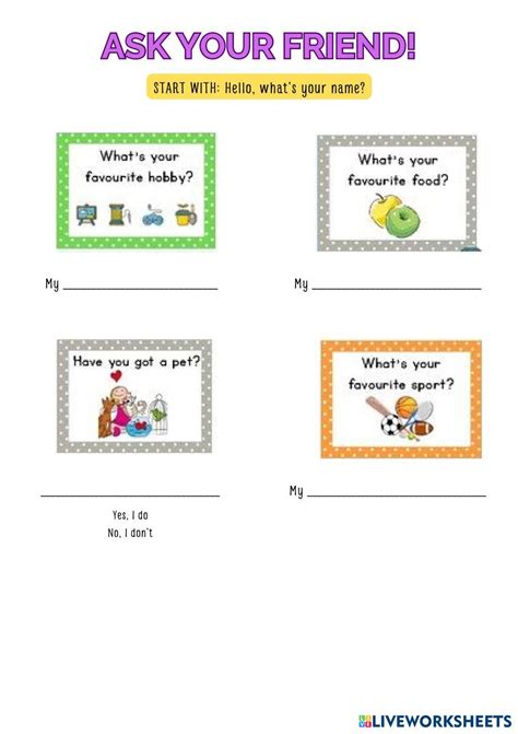 Friend Interview Worksheet 的图像结果