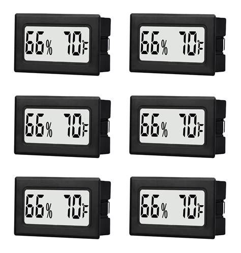 6 Pack Mini Small Digital Hygrometer Thermometer Indoor Temperature and ...