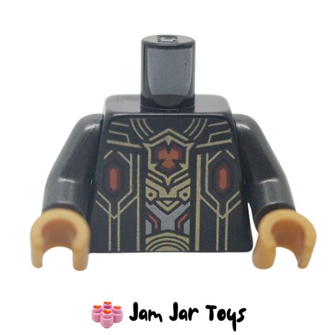 LEGO Black Torso, Gold Circuitry, Dark Red/Orange Symbol.. TO79