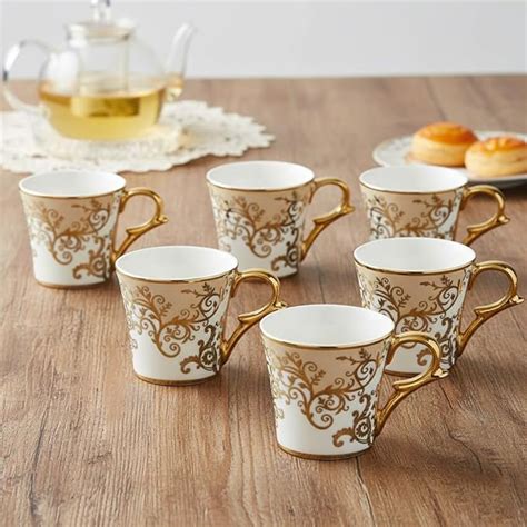 Buy Femora Premium Floral Gold Line Ceramic Coffee & Tea Cup | Finest ...