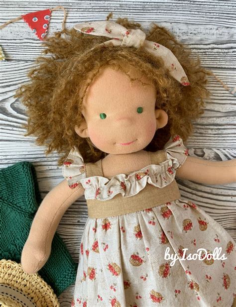 Waldorf doll Textile soft handmade doll 16 in gift for baby | Etsy
