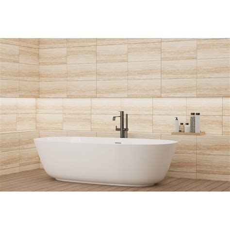 Style Selections Torin Beige 12-in x 24-in Polished Porcelain Marble ...