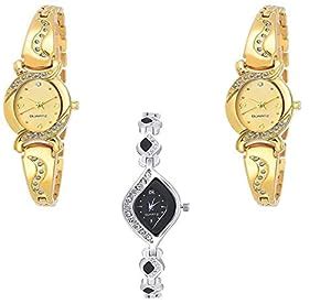 RPS FASHION WITH DEVICE OF R Analog Silver & Golden Diamond Studded ...